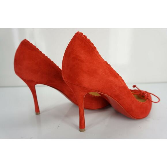 Christian Louboutin Scalopump Scalloped Trim Shoes SZ 37 Lace Tie New $845 - Picture 8 of 10